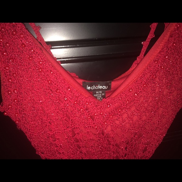 Red crochet and beaded tank. - Picture 5 of 7